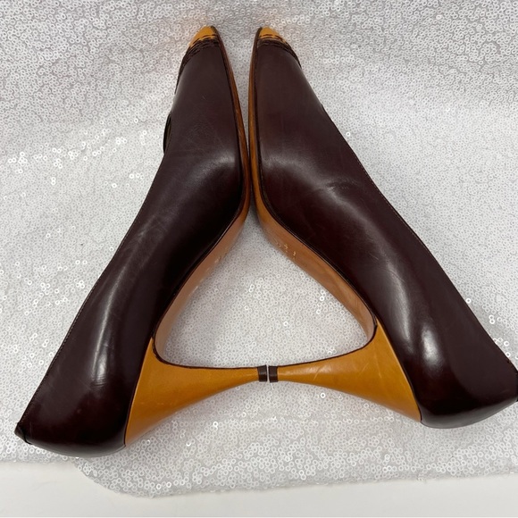 Andrew Gellar made in Italy brown and mustard yellow pumps. Size 7.5 women’s - Picture 3 of 16